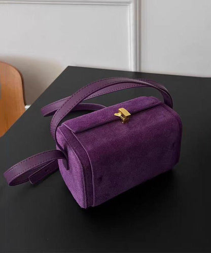 French Purple Suede Versatile Cross Body Bag