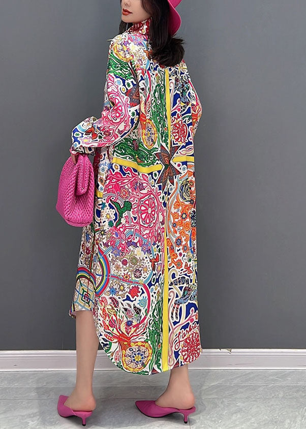 Französisches rotes Hemdkleid mit Peter-Pan-Kragen und langen Ärmeln