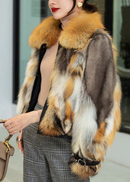 Französischer roter quadratischer Kragen, warmer Nerzsamt-Leder- und Pelzmantel für den Winter