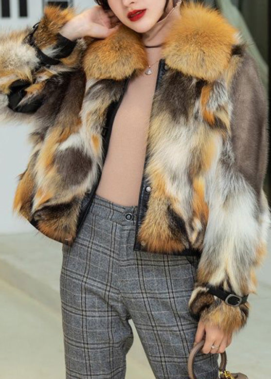 Französischer roter quadratischer Kragen, warmer Nerzsamt-Leder- und Pelzmantel für den Winter