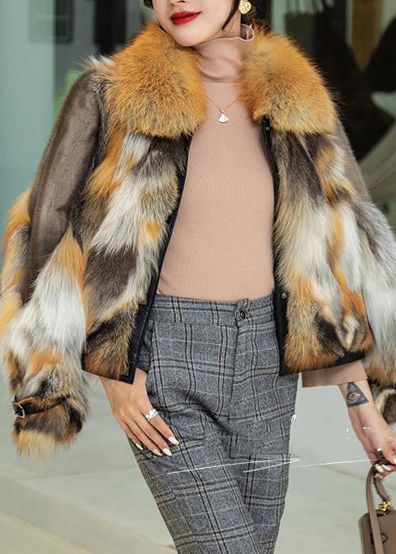 Französischer roter quadratischer Kragen, warmer Nerzsamt-Leder- und Pelzmantel für den Winter