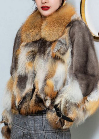 Französischer roter quadratischer Kragen, warmer Nerzsamt-Leder- und Pelzmantel für den Winter