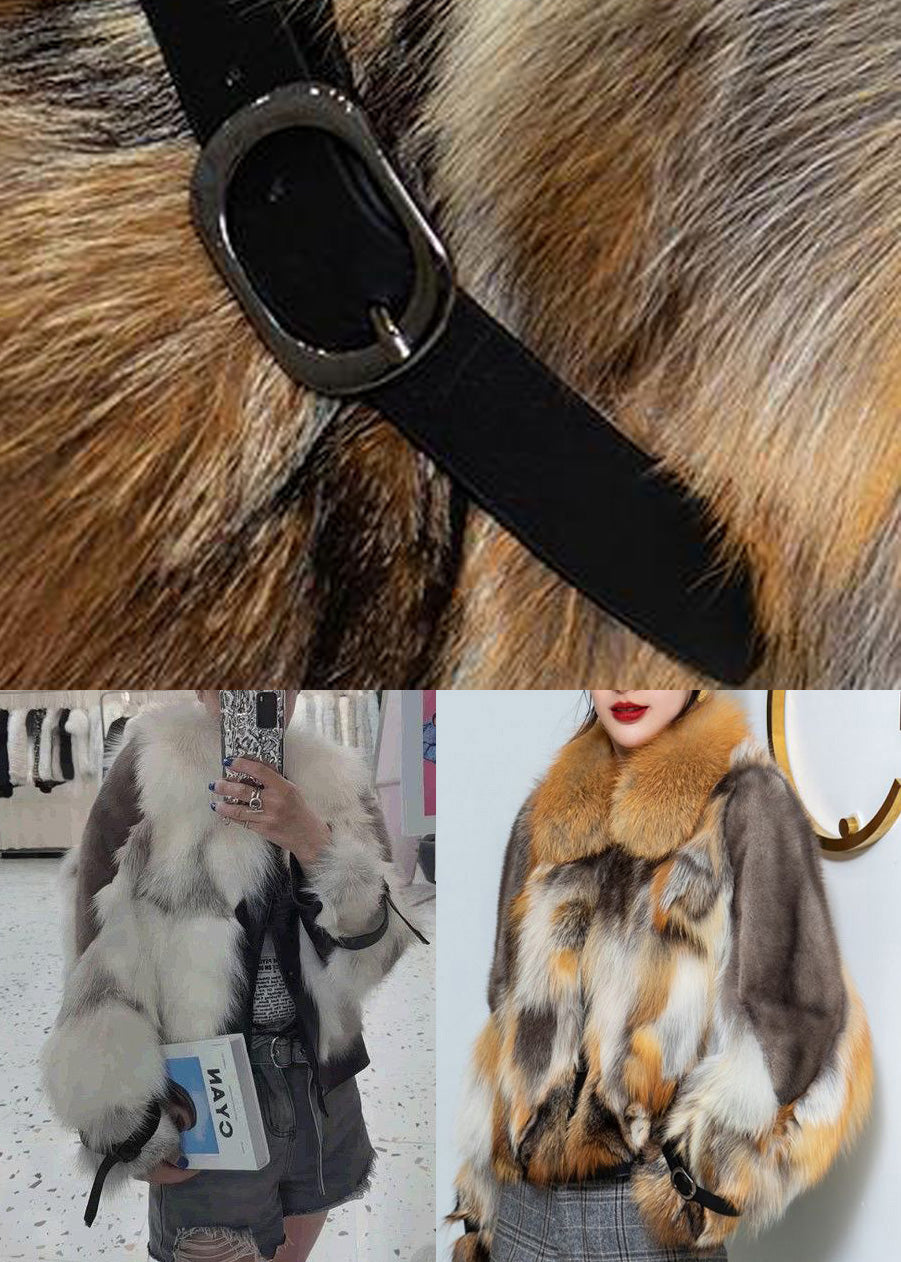 Französischer roter quadratischer Kragen, warmer Nerzsamt-Leder- und Pelzmantel für den Winter