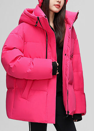 French Rose Oversized Thick Duck Down Winter Coats Winter