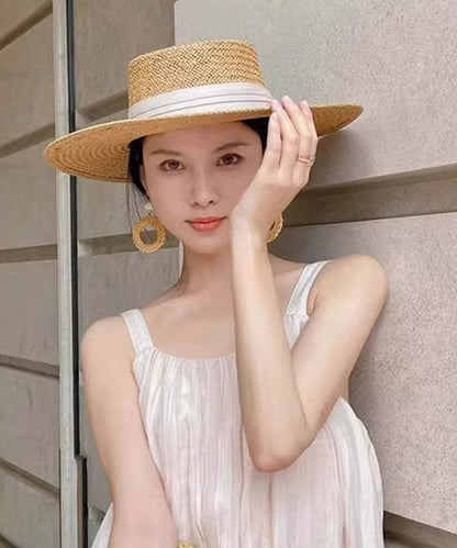 French Style New Khaki Straw Woven Cloche Hat