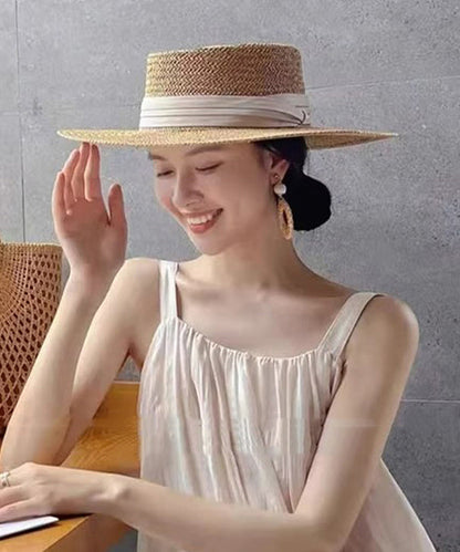 French Style New Khaki Straw Woven Cloche Hat