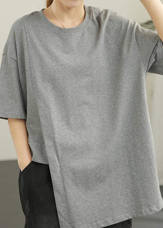 French White O-Neck Cotton Summer Top - SooLinen