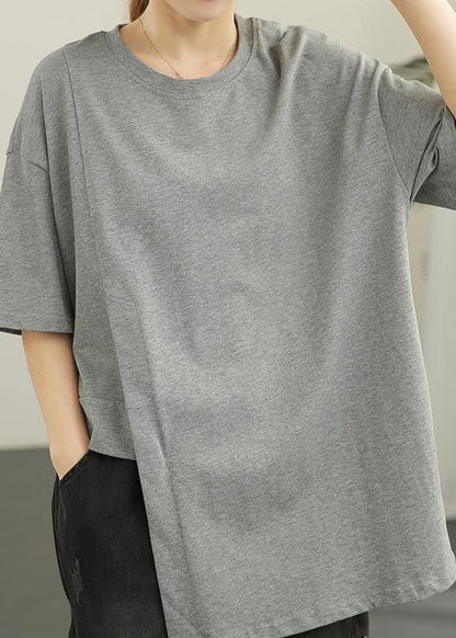 French White O-Neck Cotton Summer Top - SooLinen