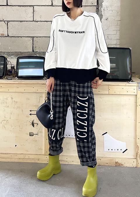 French White Patchwork Embroideried Shirt Tops Long sleeve Spring - SooLinen