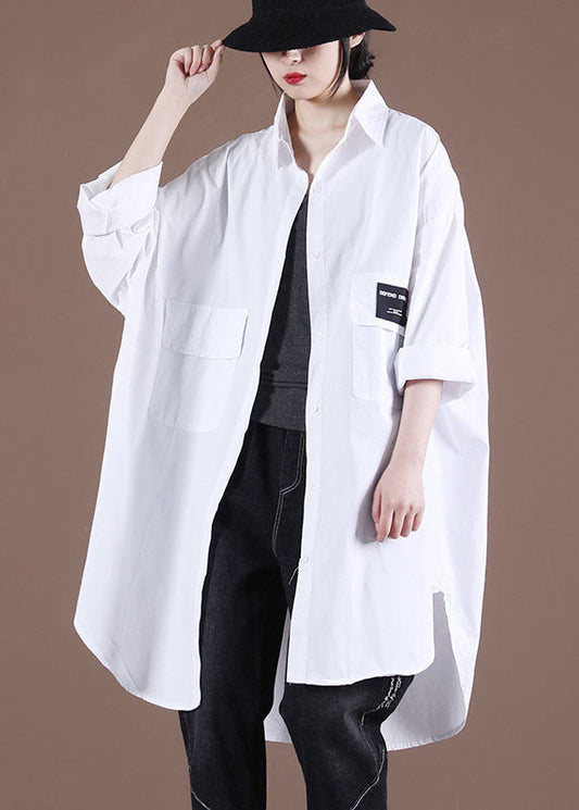 Französische weiße PeterPan-Kragentaschen, lässige Herbst-Langarmblusen