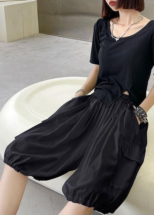 French White Pockets hot lantern Pants - SooLinen