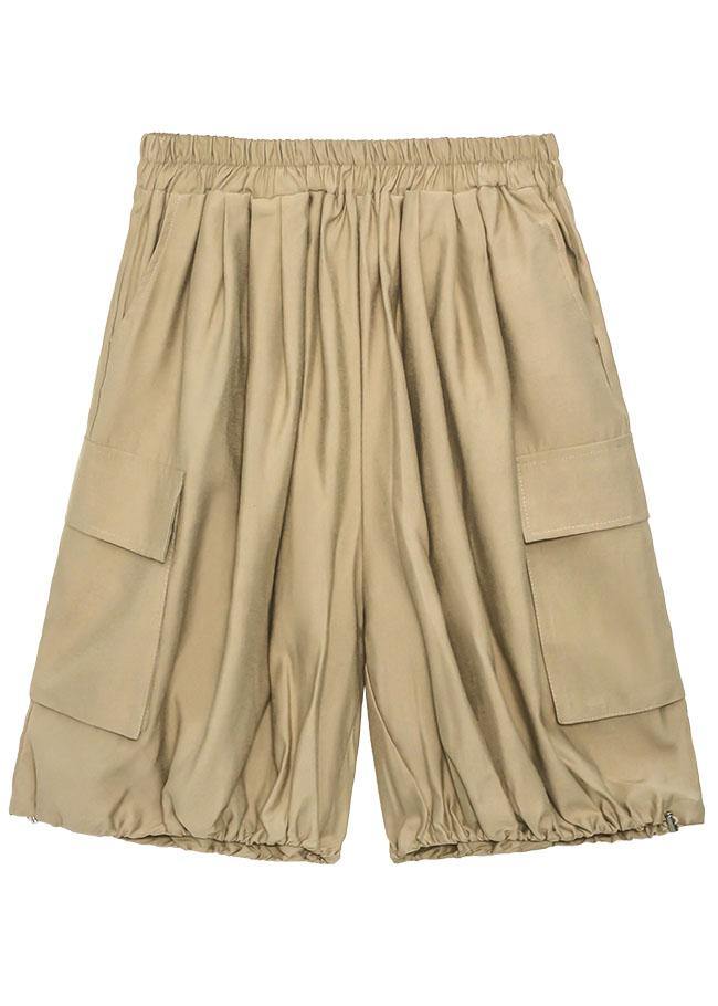 French White Pockets hot lantern Pants - SooLinen