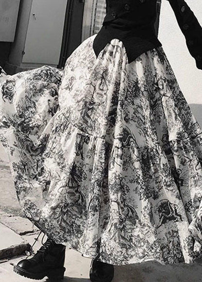 Französisch Weiß animal print Patchwork urlaub Röcke Frühling