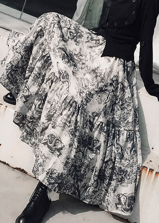 Französisch Weiß animal print Patchwork urlaub Röcke Frühling