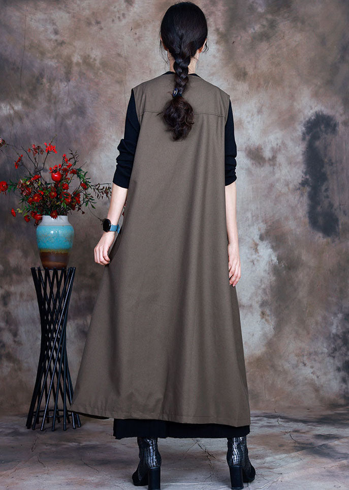 Französische Armee Grüne Weste mit Peter-Pan-Kragen und Taillenbund