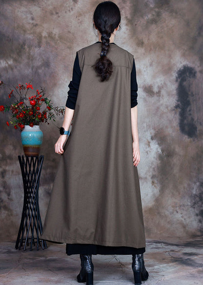 Französische Armee Grüne Weste mit Peter-Pan-Kragen und Taillenbund