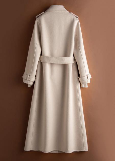 French beige Fashion clothes For Women Wardrobes lapel tie waist  coat - SooLinen