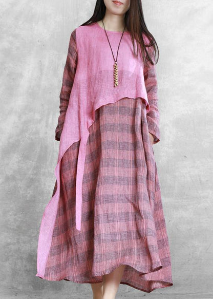 French green Robes o neck asymmetric Kaftan summer Dresses - SooLinen