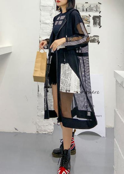 French hooded tulle fall dresses Fashion Ideas black Plus Size Dress - SooLinen