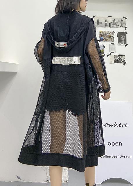 French hooded tulle fall dresses Fashion Ideas black Plus Size Dress - SooLinen