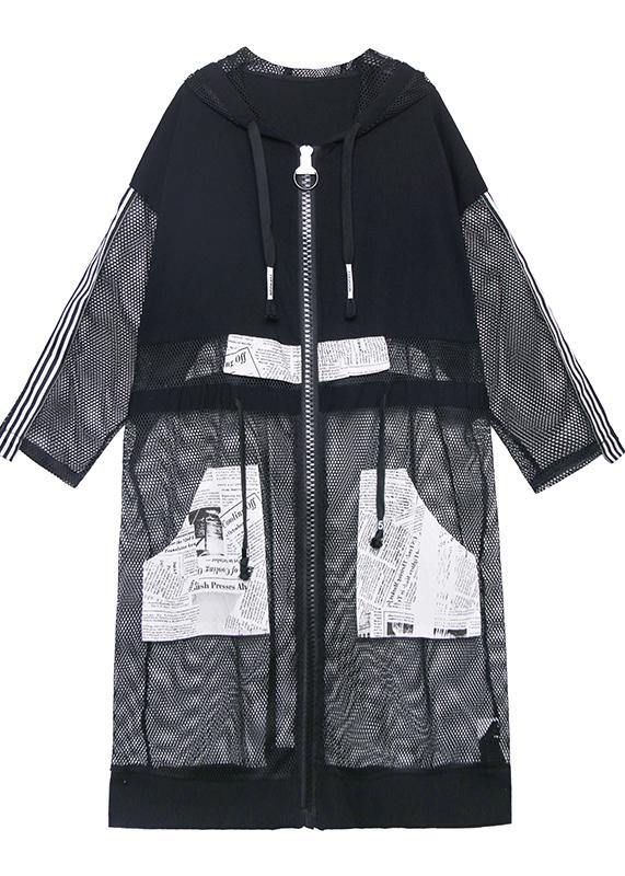 French hooded tulle fall dresses Fashion Ideas black Plus Size Dress - SooLinen