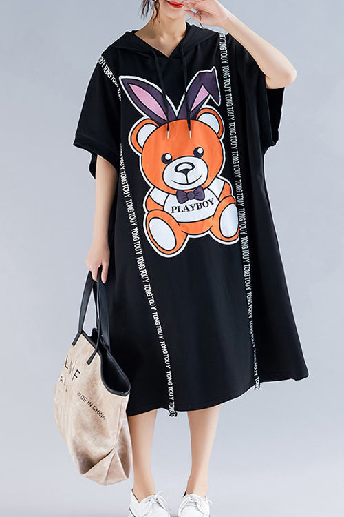 Französischer Rundhalsausschnitt Halbarm Baumwolle Quiltkleidung Indisches Design schwarzer Druck Maxikleid Sommer