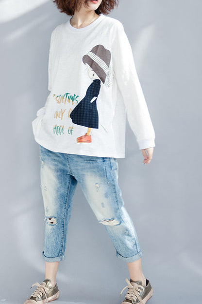 Französisch o neck langarm baumwolle kleidung Bio-Stoffe weiße bluse frühling