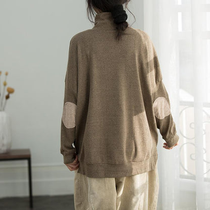 Französische Seite offene Baumwoll-Tunika-Muster Plus Größe Fotografie Khaki Tunika Shirt