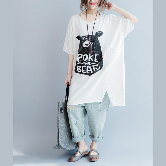 Französische seitliche offene Taschen, Baumwollkleidung, Plus Size Fashion Ideas, weiße, weite Oberteile