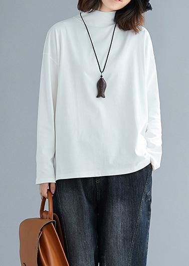 French stand collar cotton spring clothes Christmas Gifts white shirt - SooLinen