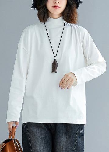 French stand collar cotton spring clothes Christmas Gifts white shirt - SooLinen