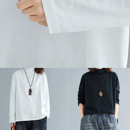 French stand collar cotton spring clothes Christmas Gifts white shirt - SooLinen