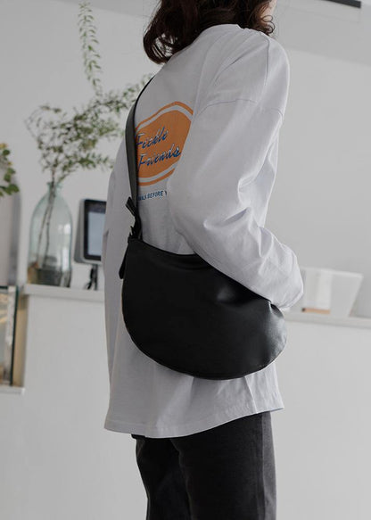 French white cotton clothes fall oversized o neck blouse - SooLinen