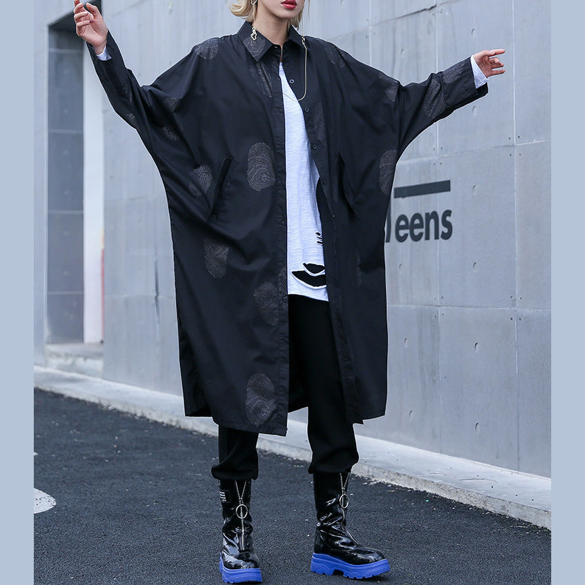 Französische weiße Baumwollkleidung mit Aufdruck Damen Feine Nähtaschen Midihemd Kleider