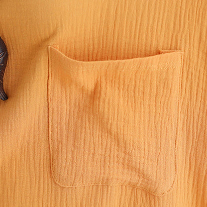 Französische gelbe Baumwollkleidung stilvolle Tutorials Taschen Plus Size Kleidung