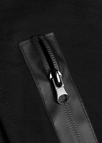 French zippered cotton box top Tutorials black asymmetric blouses fall - SooLinen