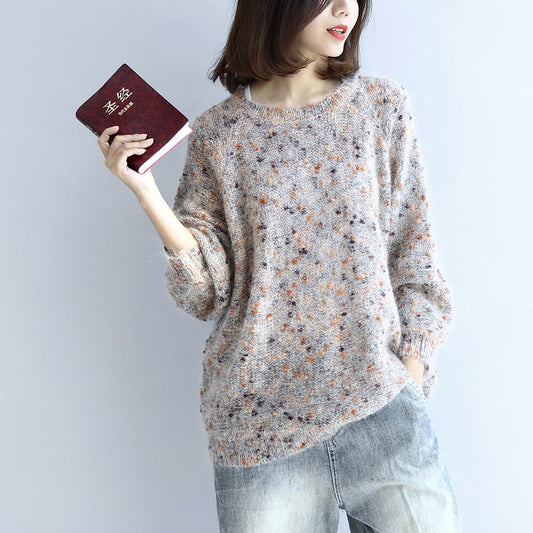 Flauschiger Kaninchenfell-Strickpullover für Damen, warme Winterkleider