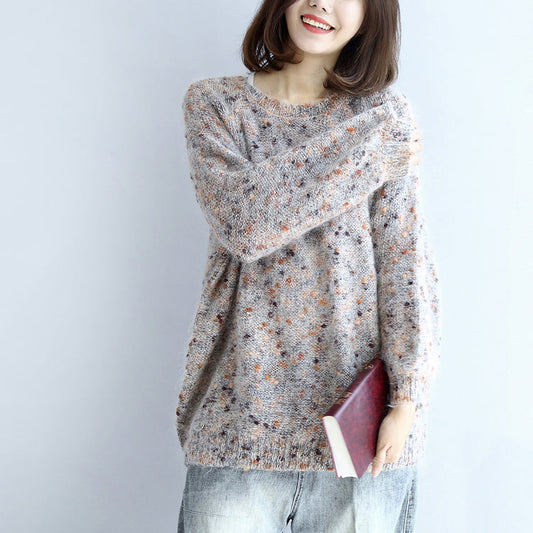 Flauschiger Kaninchenfell-Strickpullover für Damen, warme Winterkleider