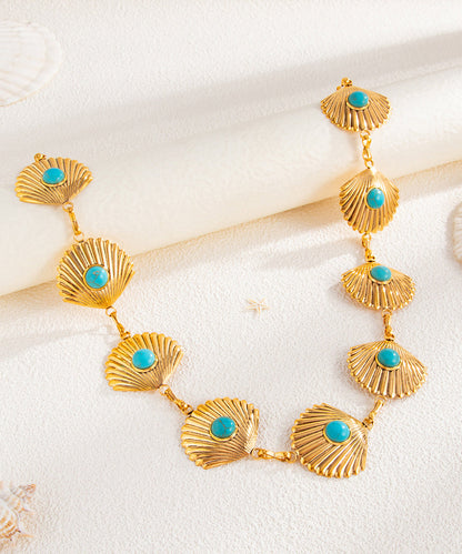 Gold Copper Alloy Turquoise Conch Scallop Body Chain