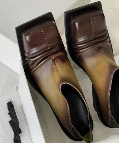 Farbverlauf Braun Splicing Klobige High Heels