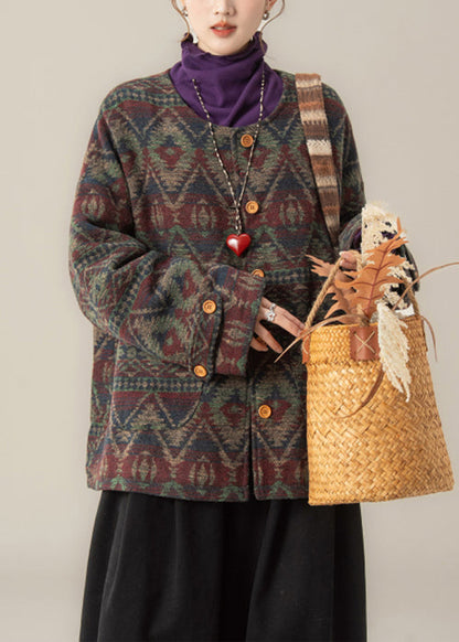 Grüner, übergroßer Parka mit Knopftaschen, Baumwollfüllung und Rundhalsausschnitt