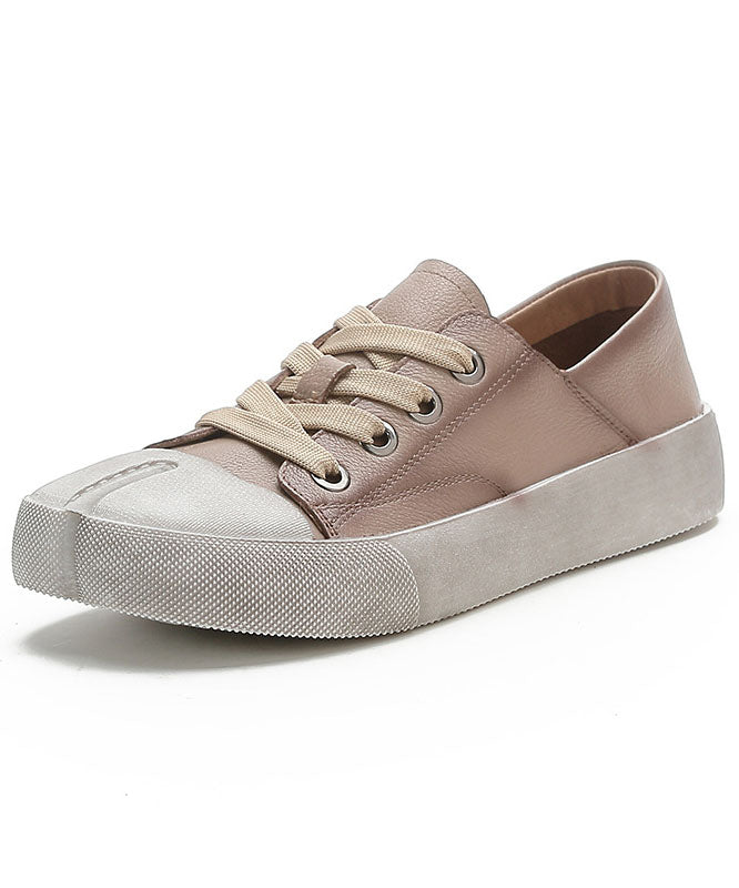 Grüne flache Schuhe Rindsleder Art Cross Strap flache Schuhe für Frauen