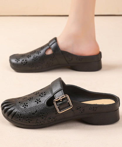 Green Splicing Casual Hollow Out Slide Sandals
