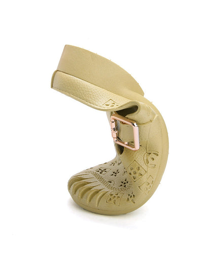 Green Splicing Casual Hollow Out Slide Sandals