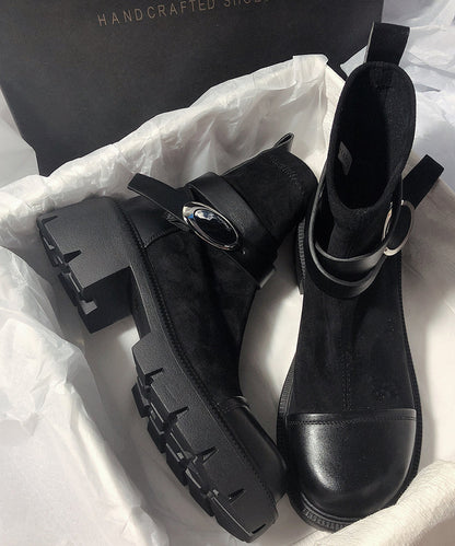 Graue Rindsleder-Stiefel mit schicken Wildlederdetails