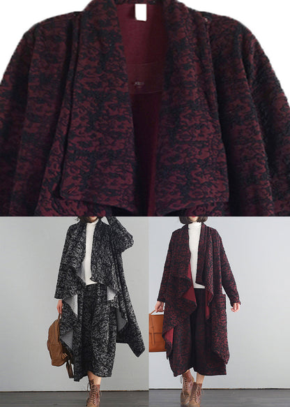Grauer V-Ausschnitt, asymmetrischer Trenchcoat und Crop-Hose, zweiteiliges Set für den Herbst