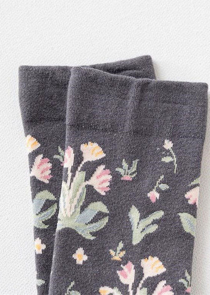Handgemachte Wadensocken aus Baumwolle mit abstraktem Kunstdruck