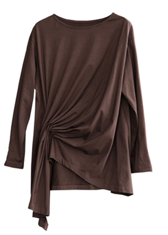 Handgemachtes schwarzes asymmetrisches Leinentop Frühling