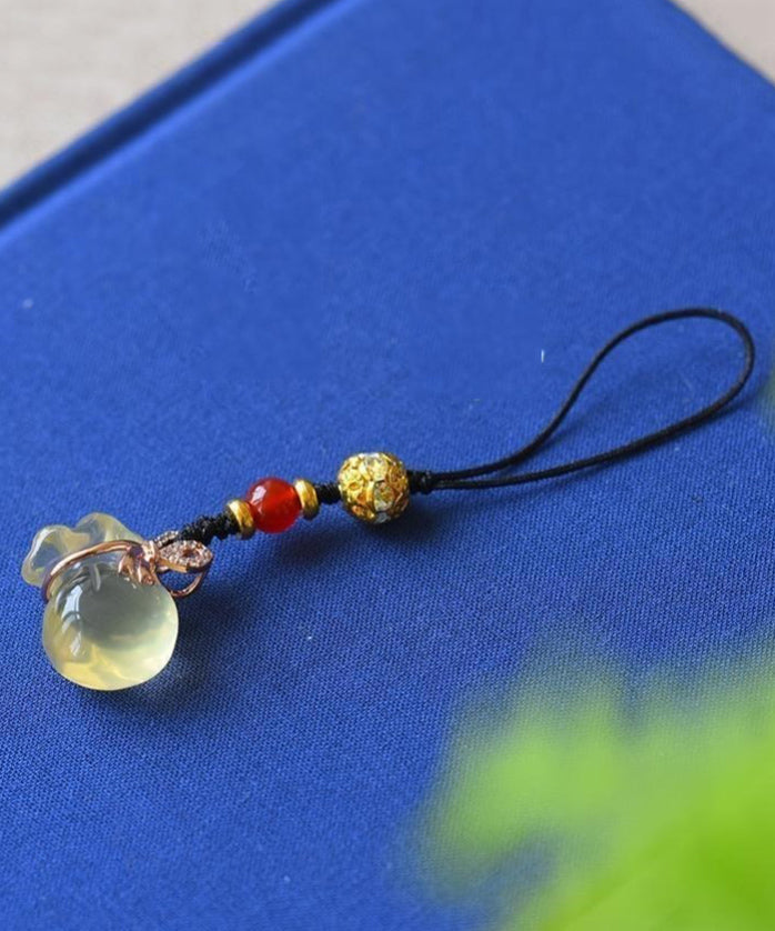 Cadenas para teléfono con monedero de circonita de cristal negro hechas a mano