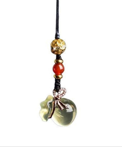 Cadenas para teléfono con monedero de circonita de cristal negro hechas a mano